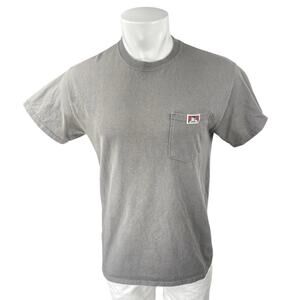 Ben Davis Mens Gray Short Sleeve Pocket Basic Logo Cotton T Shirt Tee Top Size M